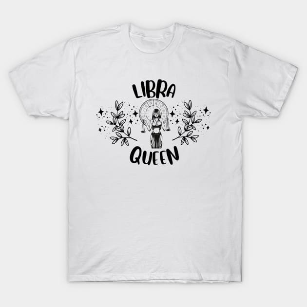 Libra Queen T-Shirt by teresawingarts